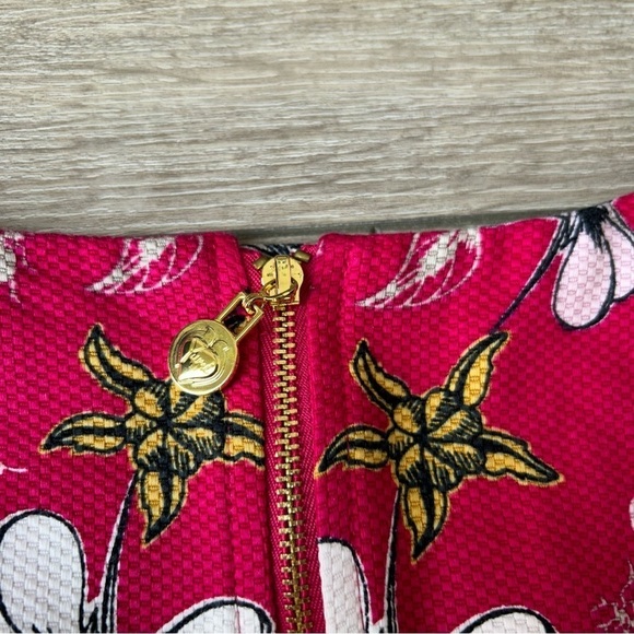 Yumi Sleeveless Floral Casual DARK PINK SKATER DRESS - Picture 13 of 14